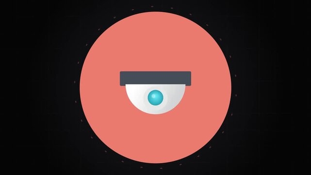 CCTV Security Camera Icon Animation