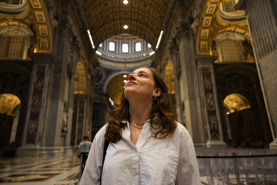 Young visitor beneath Michelangelo's Dome