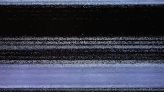 Abstract television screen static and visual test pattern with glitches and distortions, digital noise.