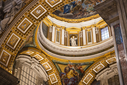 Ornate side dome inside St. Peter's Basilica