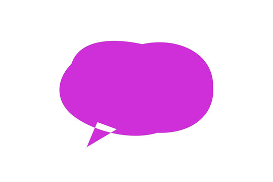 Purple speech bubble icon for chat and communication design isolated on a transparent background