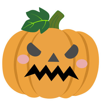 Grumpy and Angry Cartoon Halloween Pumpkin Illustration
