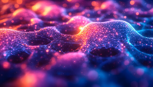 Intricate Abstract Fractal Background with Repeating Geometric Patterns and Vibrant Depth