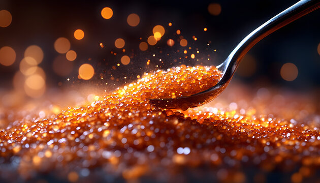 Golden Honey Dripping from Fresh Honeycomb with Natural Beeswax Texture and Sweet Detail