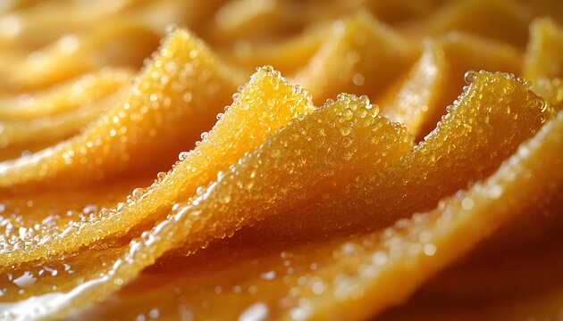 Golden Honey Dripping from Fresh Honeycomb with Natural Beeswax Texture and Sweet Detail