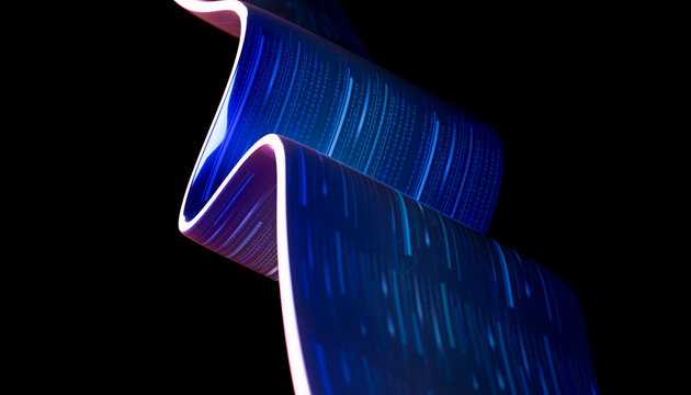 Data Stream Ribbon 3D