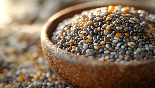 Poppy Seeds in a Rustic Bowl with Detailed Texture and Natural Culinary Ingredients
