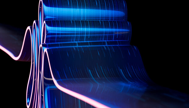 Cybersecurity Ribbon Flow 3D