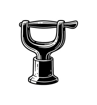 Hand-Drawn Illustration of a Metallic Clevis Pin Fastener on White Background