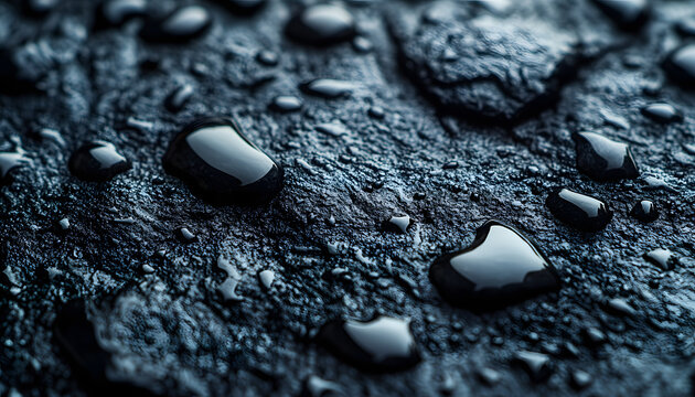 Crystal Clear Water Drops with Natural Reflections and Delicate Liquid Texture 