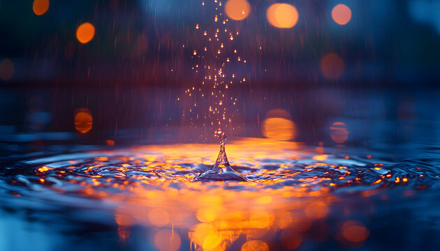 Crystal Clear Water Drops with Natural Reflections and Delicate Liquid Texture