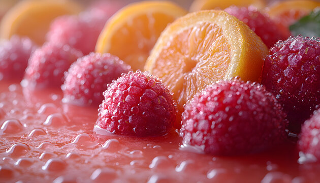 Fresh Blackberries and Raspberries with Water Drops, Colorful Berries and Natural Food Photography 