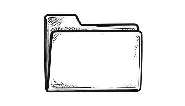 File Folder Doodle Icon isolated on transparent background