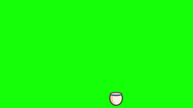 Glass goblet sits alone against a vibrant green screen background, creating a minimalist composition that allows for easy digital integration and professional graphic editing in various media.