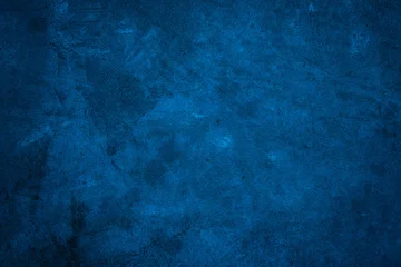 Fotobehang Stenen muur Dark Blue Grunge Texture Background with Aged Vintage Paint Wall Surface, Rough Paper Pattern and Antique Abstract Canvas Backdrop Design  © shan