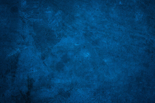 Dark Blue Grunge Texture Background with Aged Vintage Paint Wall Surface, Rough Paper Pattern and Antique Abstract Canvas Backdrop Design