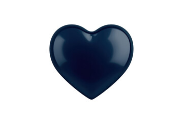 Fototapeta premium Rounded dark blue reflective heart isolated