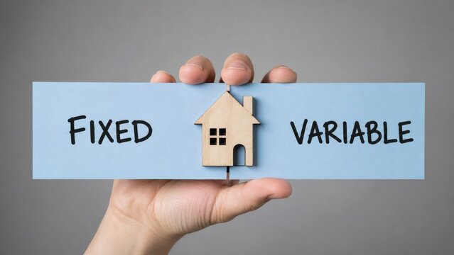Choosing between fixed and variable mortgage interest rates for home ownership financial planning with decision