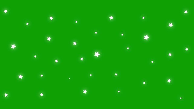 Twinkle stars light on Sparkle Star light effect, glowing star light effect doodle style,glitter dust trails and cosmic night sky twinkle elements  green screen in 4K video