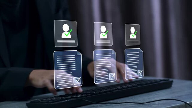 Approval and hiring process for employee selection with candidate evaluation, job interviews and recruitment decisions in a corporate environment.