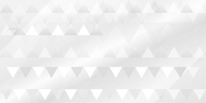 Abstract geometric pattern with white and gray triangles for modern design on transparent background