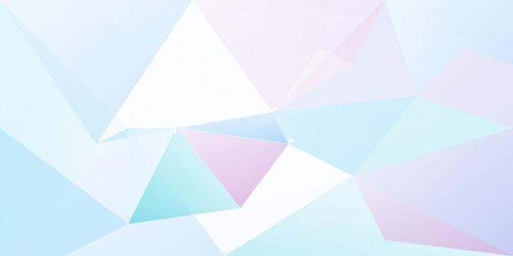 Pastel geometric abstract low poly triangular pattern backdrop on transparent background