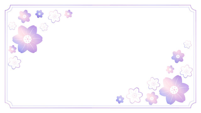 Champagne Floral Frame on Light Blue Background, Decorative Floral Border, Copy Space, 6000 x 3375