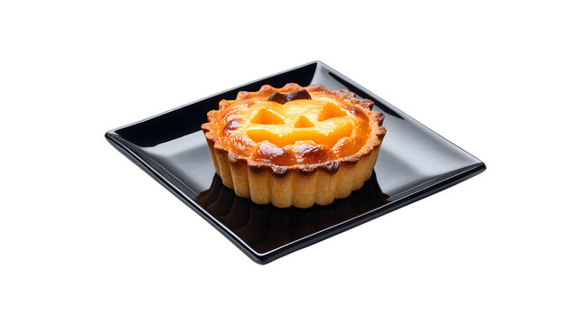 Pumpkin tart with jackolantern face