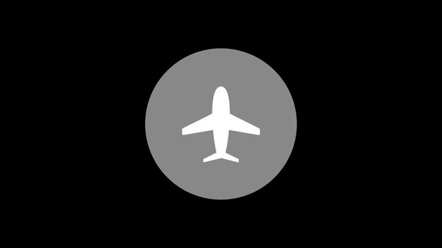 Airplane Mode Icon Animation ON to OFF &ndash; UI Toggle Transition 4K Alpha