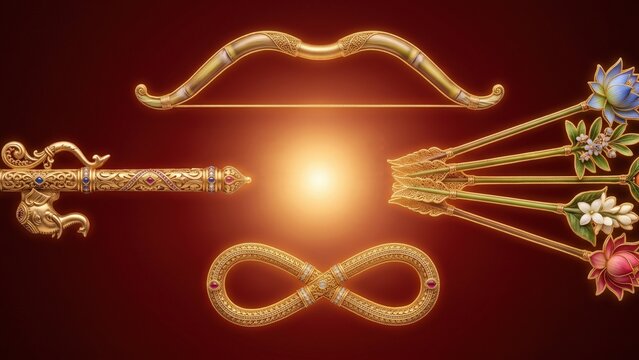 Sacred Symbols of Goddess Lalita &ndash; Spiritual Devotional Illustration