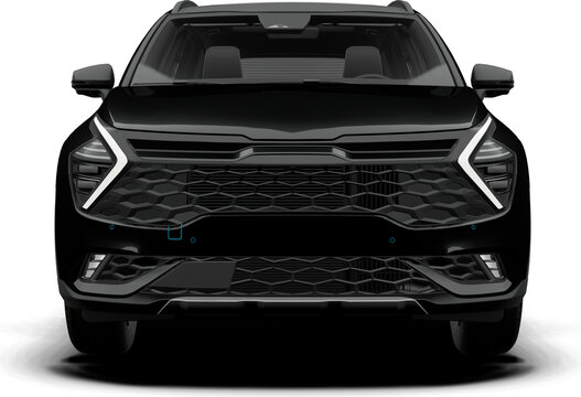 Black Modern Electric Suv - Front View