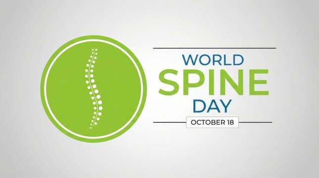 World spine day concept with a stylized spinal column icon