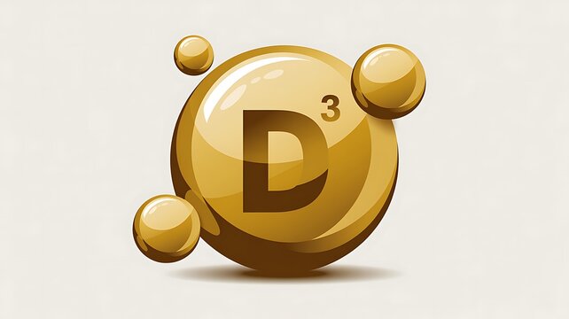 Golden vitamin d3 capsule supplement icon