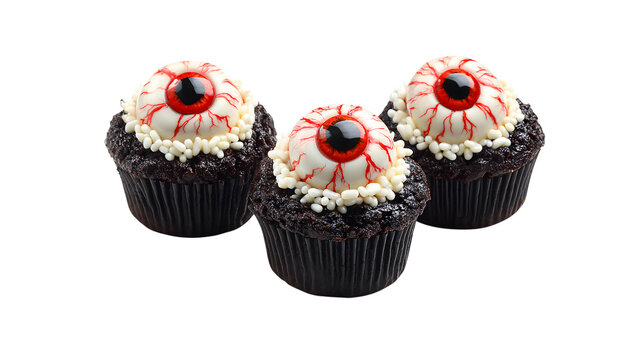 Halloween cupcakes with eyeball decoration