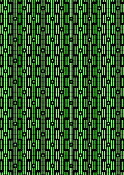 Abstract green glowing geometric pattern on black background