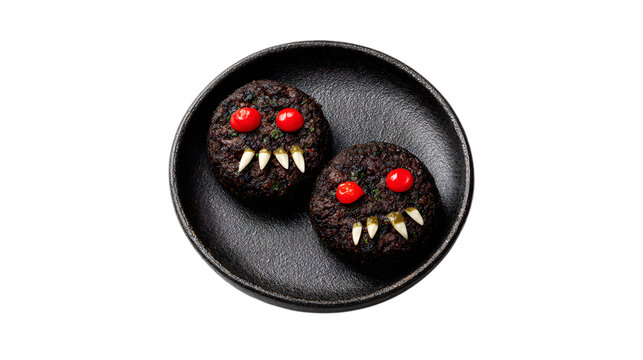 Halloween monster cupcakes red eyes and sharp teeth