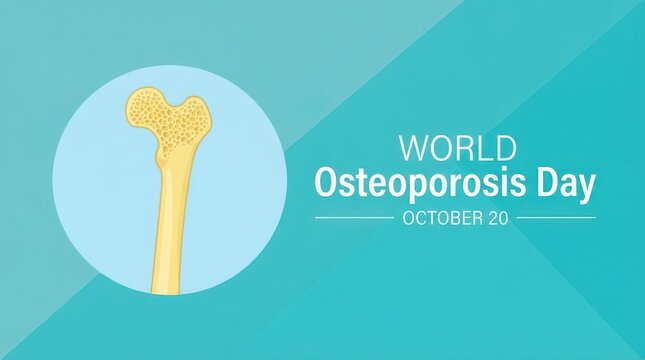 World osteoporosis day illustration with porous bone structure