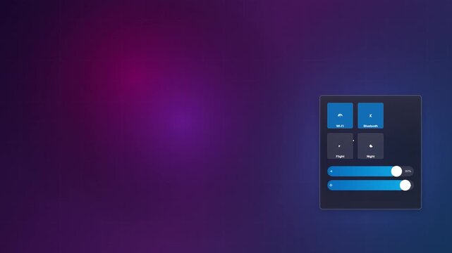 Computer Desktop Quick Settings UI Panel Interaction
