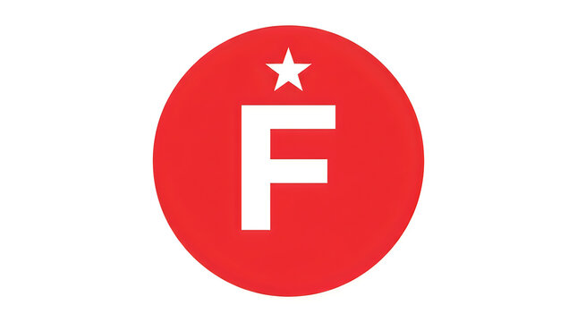 Red facebook logo with white f and star on top