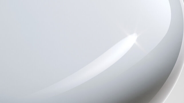 Abstract Glossy White Curved Surface with Light Reflection
