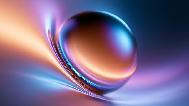 Abstract 3D Sphere on Liquid Metallic Surface Background