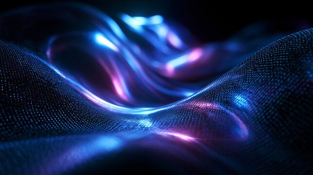 Abstract Futuristic Digital Wave Background with Glowing Blue Light