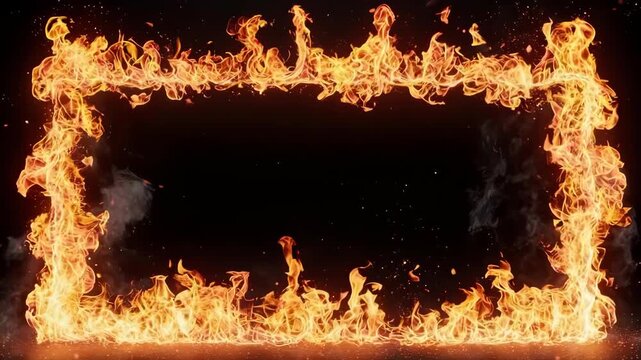 Phoenix Fire Ring Rectangle Overlay 4K