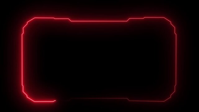 Futuristic digital HUD cyber frame technology for video overlay templates.Digital HUD futuristic motion graphic element cyber generated background. security hologram frame borde . 4k motion video.