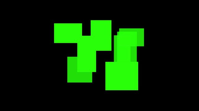 Creative Random Rectangular Box Grid Motion Graphics Animation Displaying White Shapes and Lines Layout on Chroma Key black Screen Background for Video Editing Content, 4k