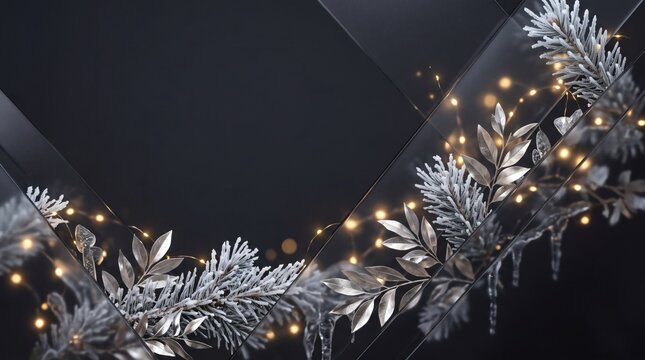Winter Wallpaper with Smoked Glass Panels and Elegant Frosted Design for Modern Interior