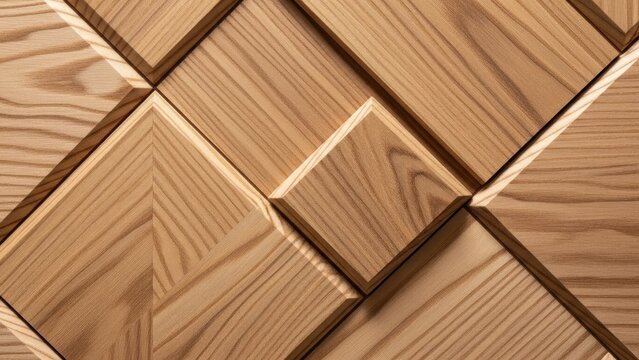 Modern geometric wooden wall panel pattern texture