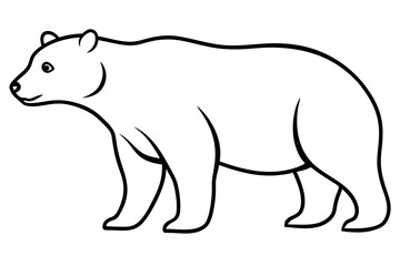 Obraz premium Black Bear Line Art Vector Illustration Wild Animal Outline Design.