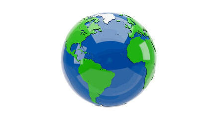 Fototapeta premium Vector illustration of 3d render of a stylized globe on a transparent background