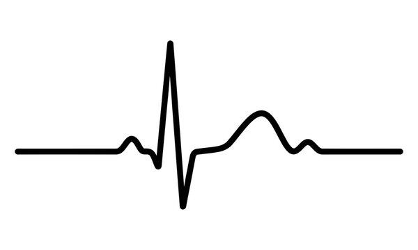 Medical heartbeat EKG line pulse graphic silhouette vector icon